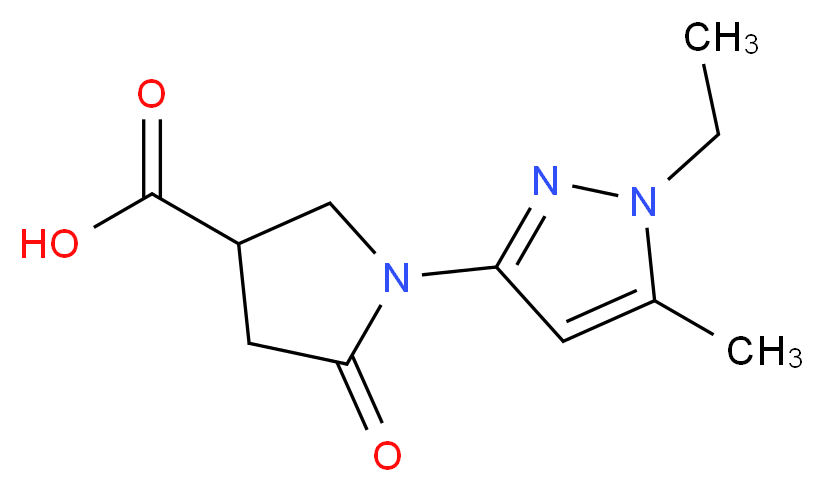 1-(1-Ethyl-5-methyl-1H-pyrazol-3-yl)-5-oxopyrrolidine-3-carboxylic acid_分子结构_CAS_925199-99-1)