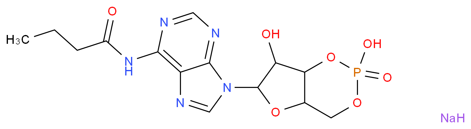 N6-Monobutyryladenosine 3′:5′-cyclic monophosphate sodium salt_分子结构_CAS_70253-67-7)