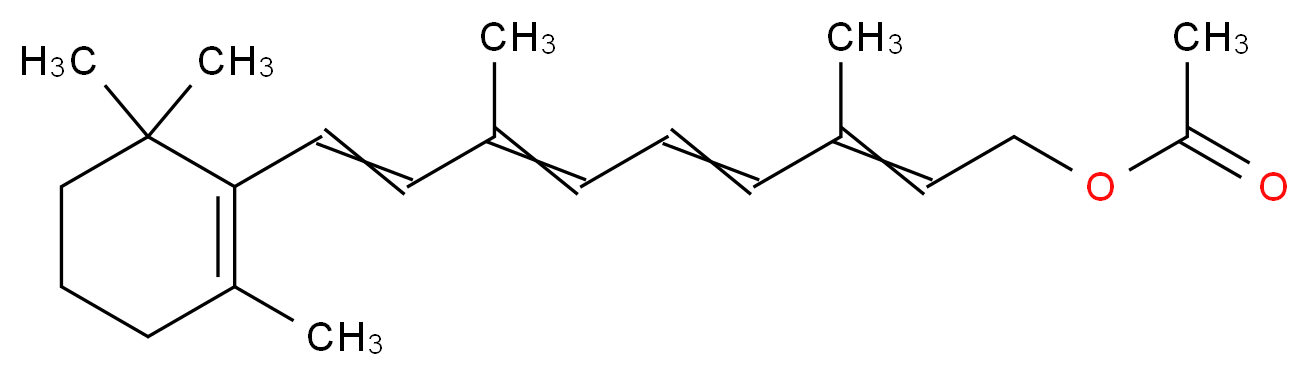 3,7-dimethyl-9-(2,6,6-trimethylcyclohex-1-en-1-yl)nona-2,4,6,8-tetraen-1-yl acetate_分子结构_CAS_127-47-9