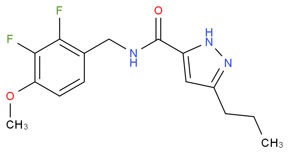 N-(2,3-difluoro-4-methoxybenzyl)-3-propyl-1H-pyrazole-5-carboxamide_分子结构_CAS_)