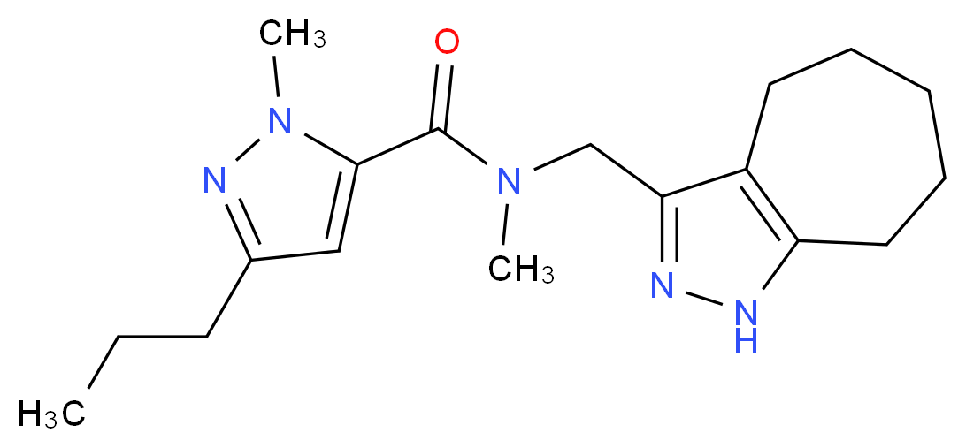 N-(1,4,5,6,7,8-hexahydrocyclohepta[c]pyrazol-3-ylmethyl)-N,1-dimethyl-3-propyl-1H-pyrazole-5-carboxamide_分子结构_CAS_)