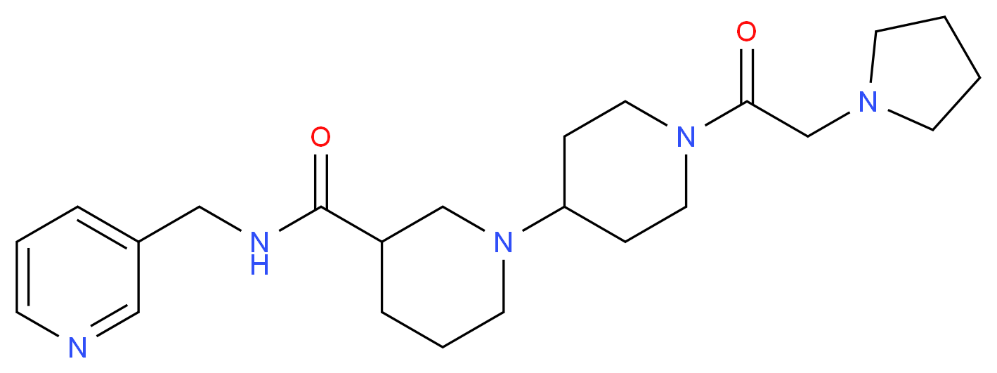 N-(pyridin-3-ylmethyl)-1'-(pyrrolidin-1-ylacetyl)-1,4'-bipiperidine-3-carboxamide_分子结构_CAS_)