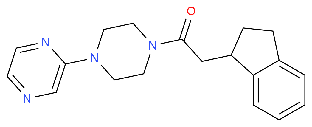 2-[4-(2,3-dihydro-1H-inden-1-ylacetyl)-1-piperazinyl]pyrazine_分子结构_CAS_)