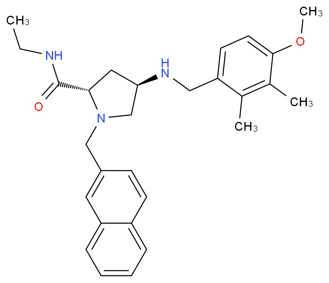 (4R)-N-ethyl-4-[(4-methoxy-2,3-dimethylbenzyl)amino]-1-(2-naphthylmethyl)-L-prolinamide_分子结构_CAS_)
