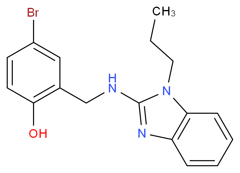 4-bromo-2-{[(1-propyl-1H-benzimidazol-2-yl)amino]methyl}phenol_分子结构_CAS_384351-72-8)