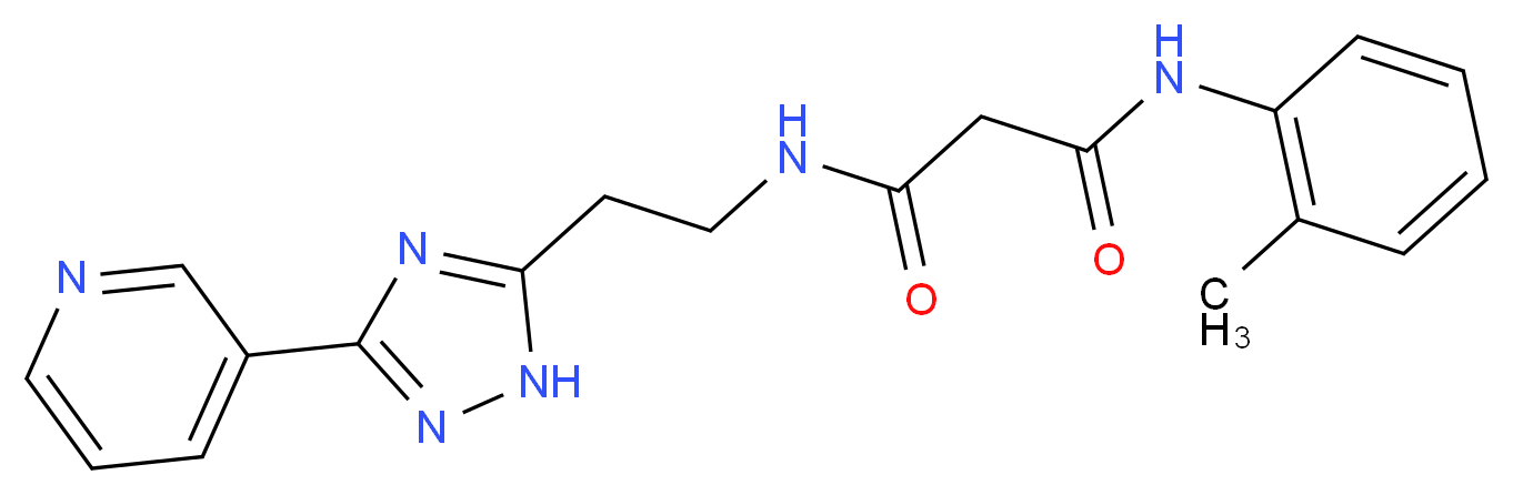 N-(2-methylphenyl)-N'-[2-(3-pyridin-3-yl-1H-1,2,4-triazol-5-yl)ethyl]malonamide_分子结构_CAS_)