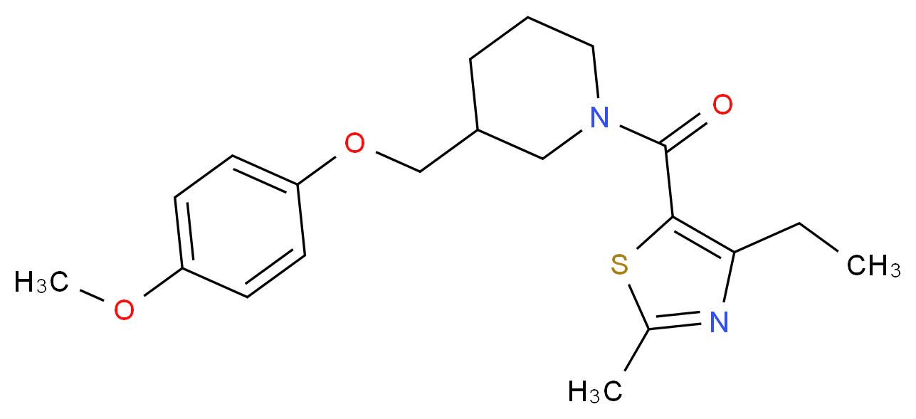 1-[(4-ethyl-2-methyl-1,3-thiazol-5-yl)carbonyl]-3-[(4-methoxyphenoxy)methyl]piperidine_分子结构_CAS_)