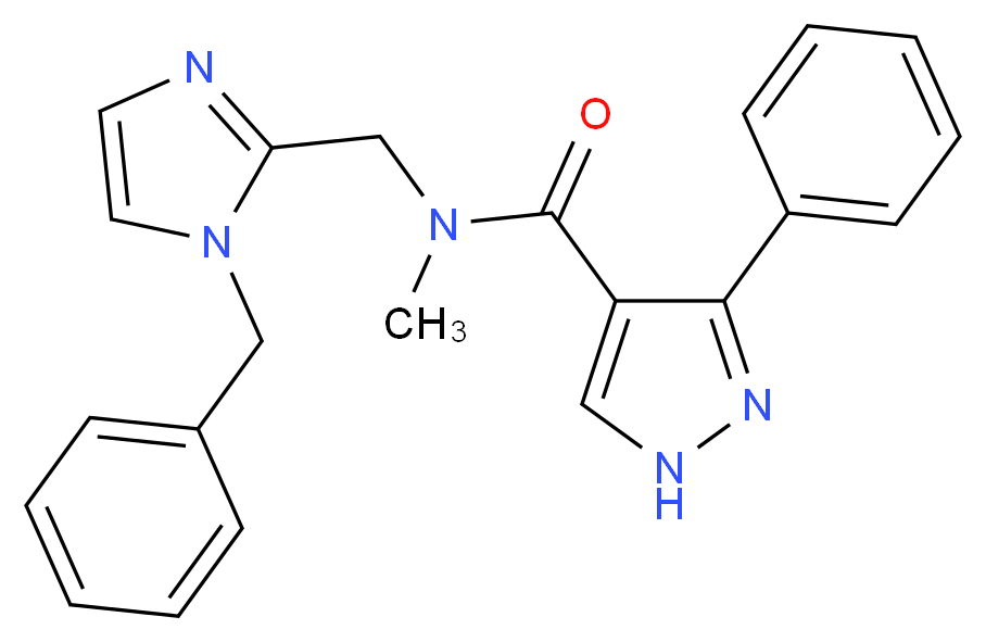 N-[(1-benzyl-1H-imidazol-2-yl)methyl]-N-methyl-3-phenyl-1H-pyrazole-4-carboxamide_分子结构_CAS_)