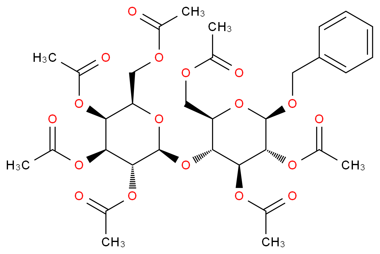 Benzyl 4-O-(2,3,4,6-tetra-O-acetyl-β-O-galactopyranosyl)- 2,3,6-tri-O-acetyl-β-D-glucopyranoside_分子结构_CAS_67310-53-6)