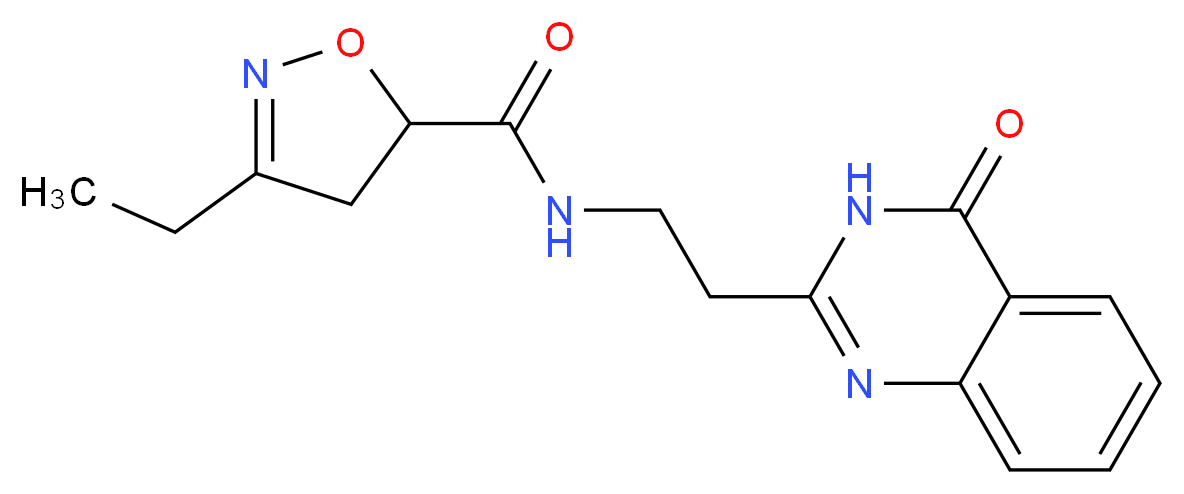 3-ethyl-N-[2-(4-oxo-3,4-dihydroquinazolin-2-yl)ethyl]-4,5-dihydroisoxazole-5-carboxamide_分子结构_CAS_)