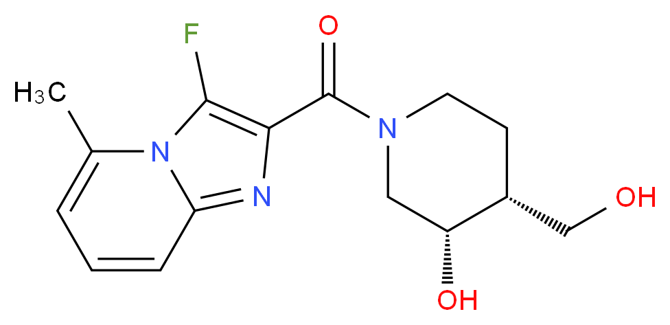 (3S*,4R*)-1-[(3-fluoro-5-methylimidazo[1,2-a]pyridin-2-yl)carbonyl]-4-(hydroxymethyl)-3-piperidinol_分子结构_CAS_)