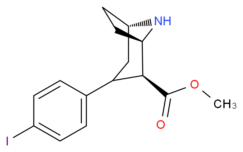 methyl (1R,2S,5S)-3-(4-iodophenyl)-8-azabicyclo[3.2.1]octane-2-carboxylate_分子结构_CAS_136794-87-1