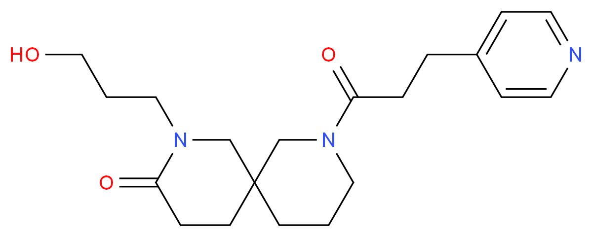 2-(3-hydroxypropyl)-8-[3-(4-pyridinyl)propanoyl]-2,8-diazaspiro[5.5]undecan-3-one_分子结构_CAS_)