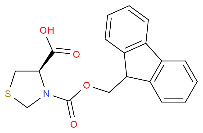 (-)-(R)-Fmoc-4-噻唑烷羧酸_分子结构_CAS_133054-21-4)