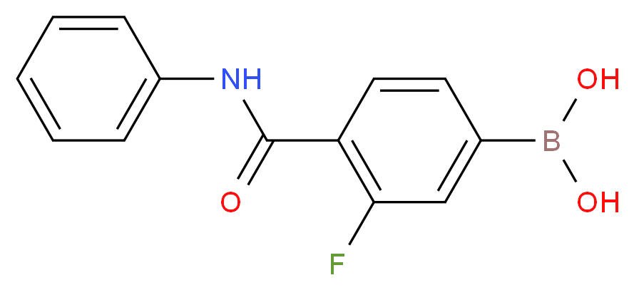 3-氟-4-(苯基氨甲酰基)苯硼酸_分子结构_CAS_874288-40-1)