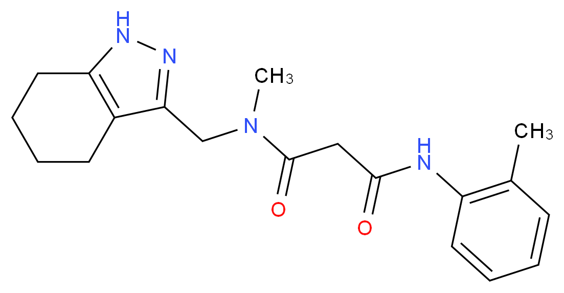 N-methyl-N'-(2-methylphenyl)-N-(4,5,6,7-tetrahydro-1H-indazol-3-ylmethyl)malonamide_分子结构_CAS_)