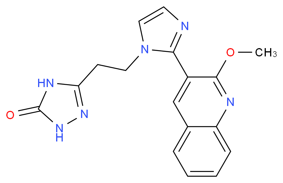 5-{2-[2-(2-methoxyquinolin-3-yl)-1H-imidazol-1-yl]ethyl}-2,4-dihydro-3H-1,2,4-triazol-3-one_分子结构_CAS_)