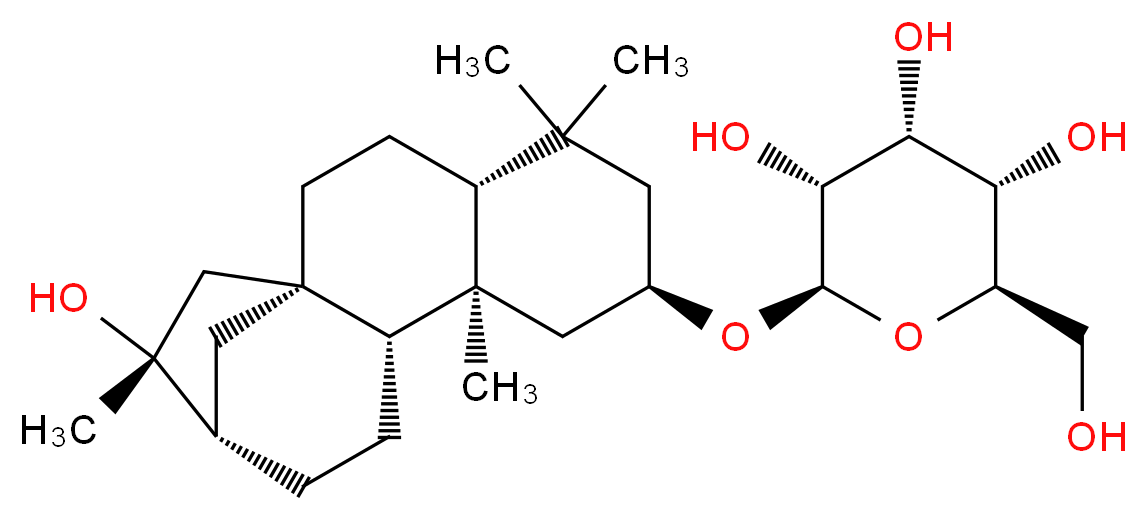 (2R,3R,4R,5S,6R)-2-{[(1S,4R,7R,9R,10R,13R,14R)-14-hydroxy-5,5,9,14-tetramethyltetracyclo[11.2.1.0<sup>1</sup>,<sup>1</sup><sup>0</sup>.0<sup>4</sup>,<sup>9</sup>]hexadecan-7-yl]oxy}-6-(hydroxymethyl)oxane-3,4,5-triol_分子结构_CAS_474893-07-7