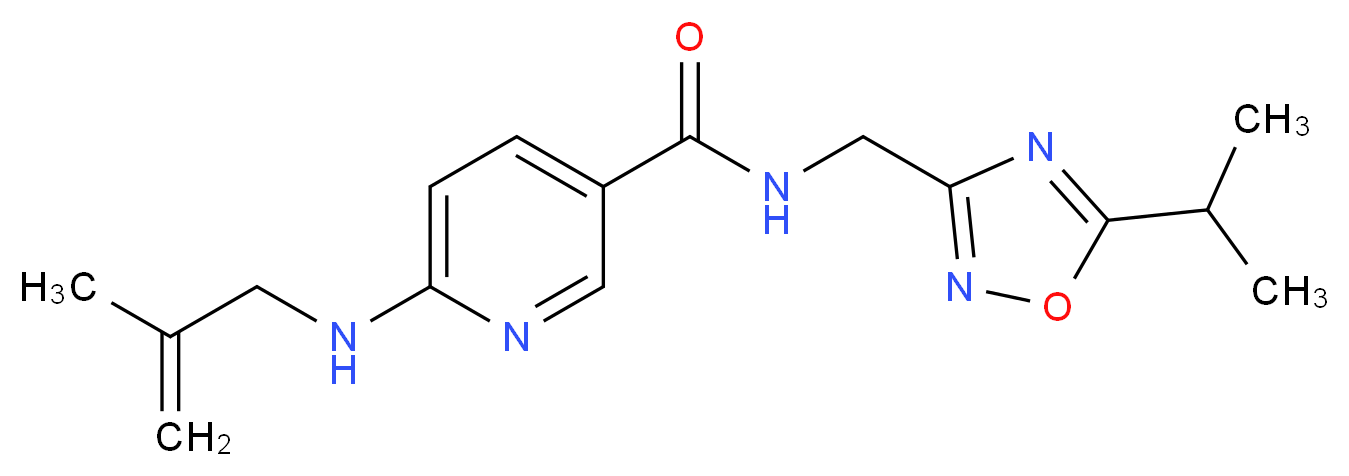 N-[(5-isopropyl-1,2,4-oxadiazol-3-yl)methyl]-6-[(2-methyl-2-propen-1-yl)amino]nicotinamide_分子结构_CAS_)