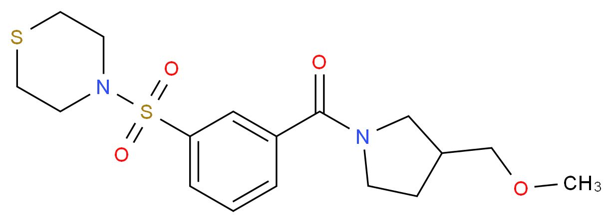 4-[(3-{[3-(methoxymethyl)pyrrolidin-1-yl]carbonyl}phenyl)sulfonyl]thiomorpholine_分子结构_CAS_)