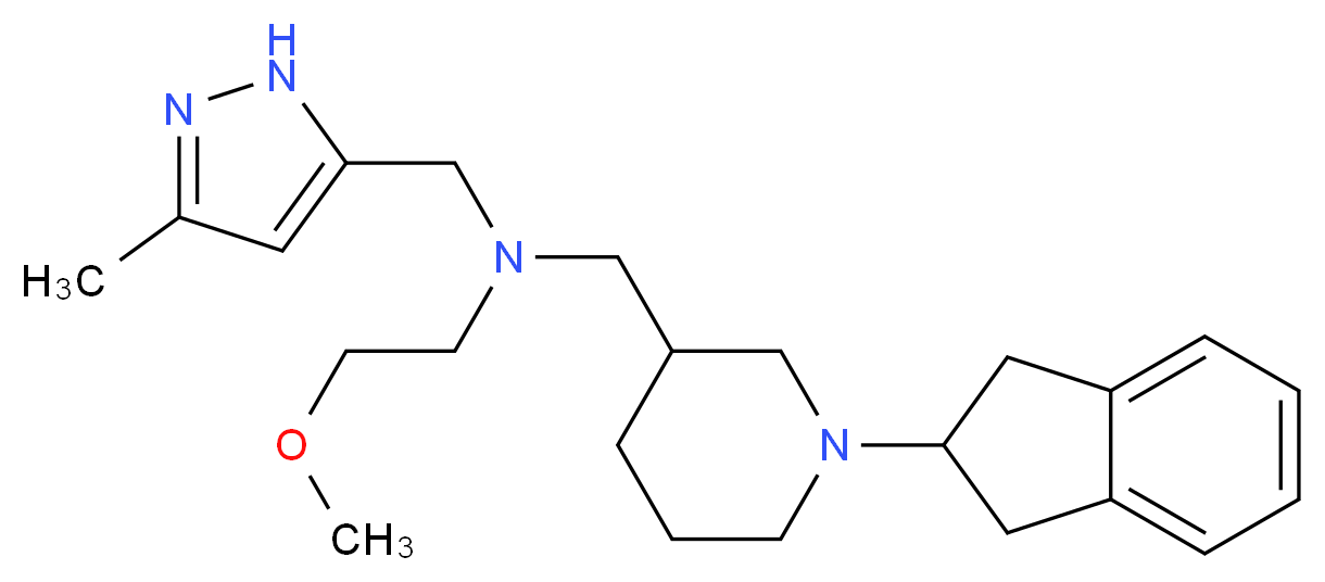 N-{[1-(2,3-dihydro-1H-inden-2-yl)-3-piperidinyl]methyl}-2-methoxy-N-[(3-methyl-1H-pyrazol-5-yl)methyl]ethanamine_分子结构_CAS_)