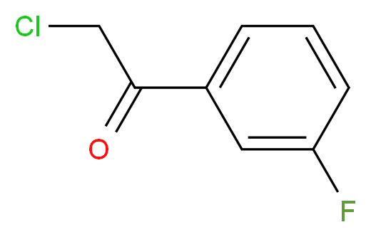 2-chloro-1-(3-fluorophenyl)ethan-1-one_分子结构_CAS_2965-16-4