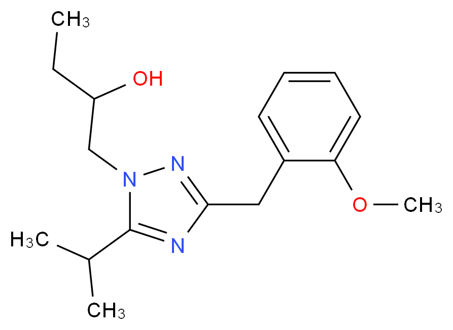 1-[5-isopropyl-3-(2-methoxybenzyl)-1H-1,2,4-triazol-1-yl]butan-2-ol_分子结构_CAS_)
