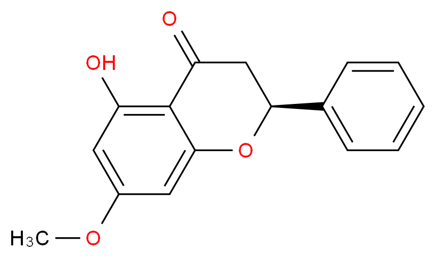 (2S)-5-hydroxy-7-methoxy-2-phenyl-3,4-dihydro-2H-1-benzopyran-4-one_分子结构_CAS_480-37-5