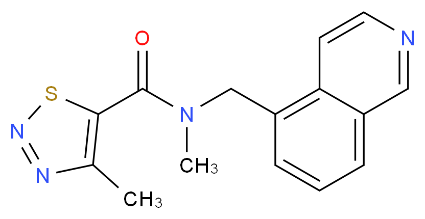 N-(5-isoquinolinylmethyl)-N,4-dimethyl-1,2,3-thiadiazole-5-carboxamide_分子结构_CAS_)