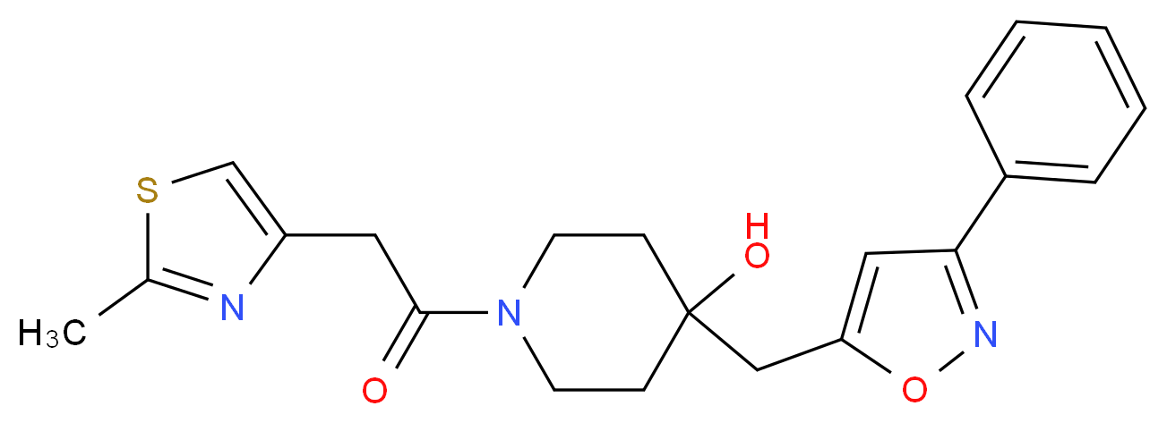 1-[(2-methyl-1,3-thiazol-4-yl)acetyl]-4-[(3-phenyl-5-isoxazolyl)methyl]-4-piperidinol_分子结构_CAS_)