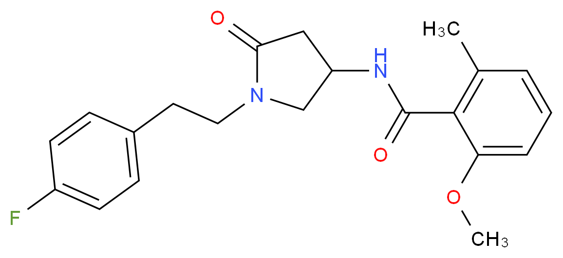N-{1-[2-(4-fluorophenyl)ethyl]-5-oxopyrrolidin-3-yl}-2-methoxy-6-methylbenzamide_分子结构_CAS_)
