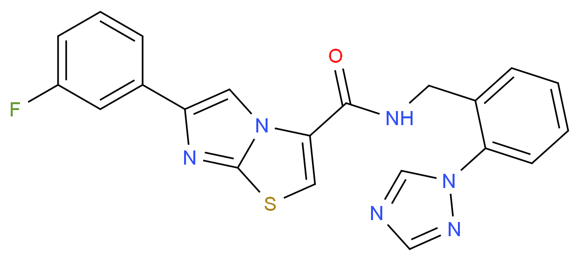 6-(3-fluorophenyl)-N-[2-(1H-1,2,4-triazol-1-yl)benzyl]imidazo[2,1-b][1,3]thiazole-3-carboxamide_分子结构_CAS_)