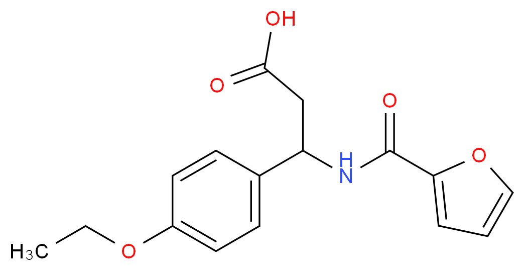 3-(4-Ethoxy-phenyl)-3-[(furan-2-carbonyl)-amino]-propionic acid_分子结构_CAS_385400-96-4)