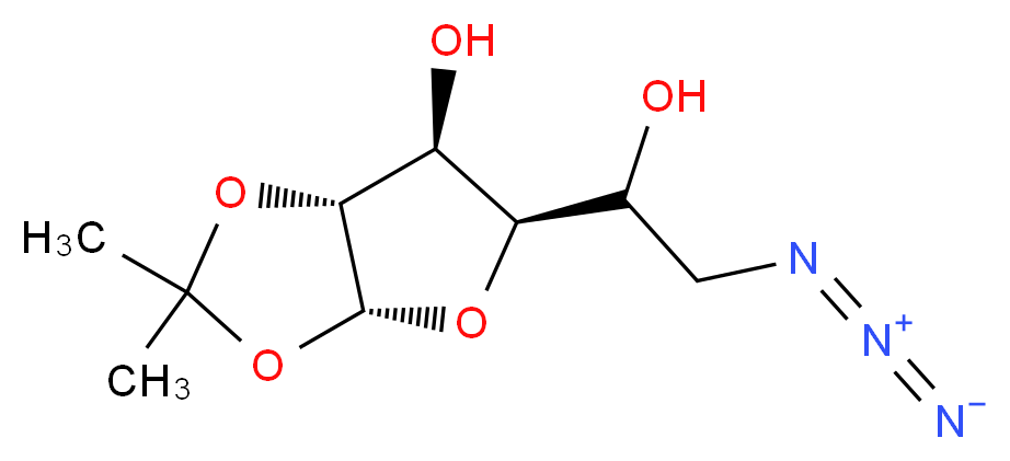 (3aR,5R,6S,6aR)-5-(2-azido-1-hydroxyethyl)-2,2-dimethyl-tetrahydro-2H-furo[2,3-d][1,3]dioxol-6-ol_分子结构_CAS_65371-16-6