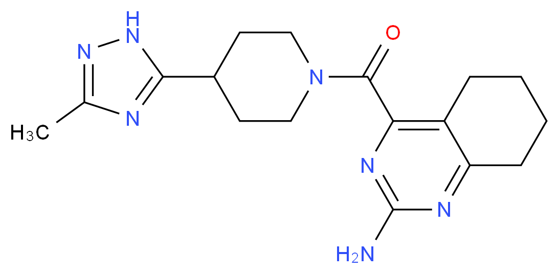 4-{[4-(3-methyl-1H-1,2,4-triazol-5-yl)piperidin-1-yl]carbonyl}-5,6,7,8-tetrahydroquinazolin-2-amine_分子结构_CAS_)