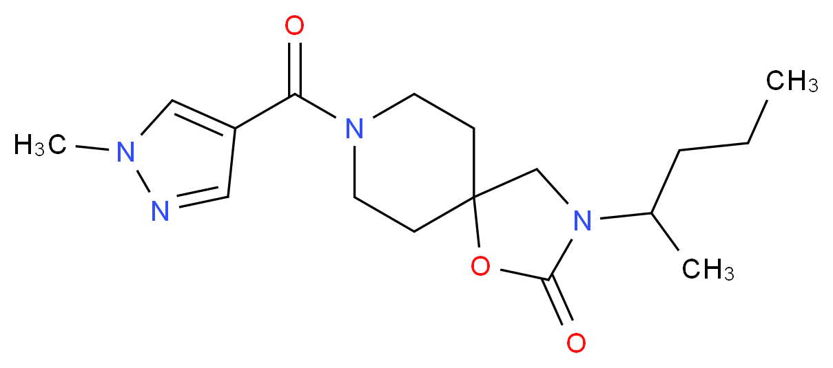 3-(1-methylbutyl)-8-[(1-methyl-1H-pyrazol-4-yl)carbonyl]-1-oxa-3,8-diazaspiro[4.5]decan-2-one_分子结构_CAS_)