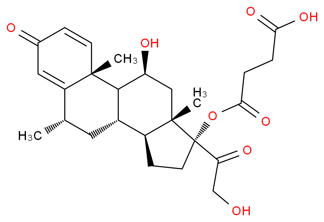 6α-Methyl Prednisolone 17-Hemisuccinate_分子结构_CAS_77074-42-1)