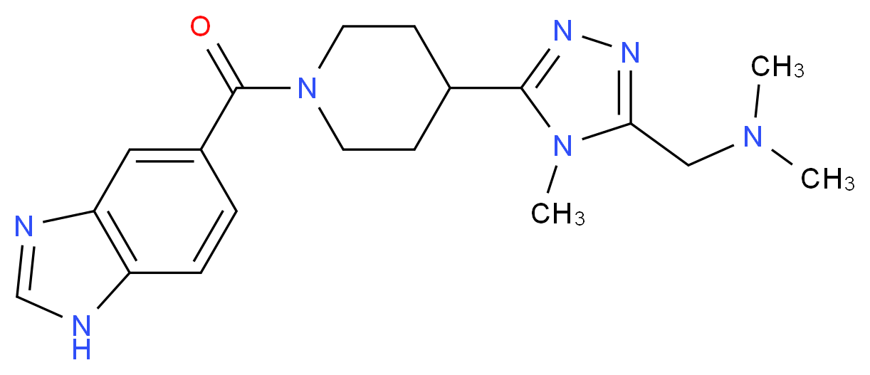 ({5-[1-(1H-benzimidazol-5-ylcarbonyl)piperidin-4-yl]-4-methyl-4H-1,2,4-triazol-3-yl}methyl)dimethylamine_分子结构_CAS_)