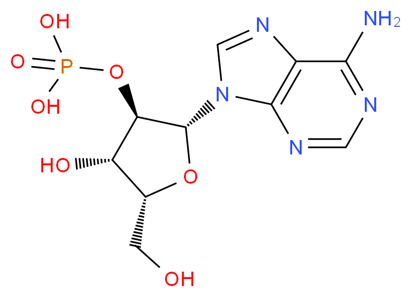 {[(2R,3R,4S,5R)-2-(6-amino-9H-purin-9-yl)-4-hydroxy-5-(hydroxymethyl)oxolan-3-yl]oxy}phosphonic acid_分子结构_CAS_81012-86-4