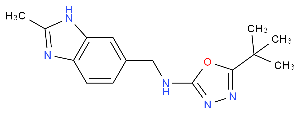 5-tert-butyl-N-[(2-methyl-1H-benzimidazol-6-yl)methyl]-1,3,4-oxadiazol-2-amine_分子结构_CAS_)