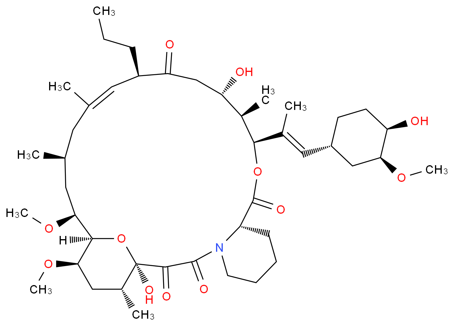 (1R,9S,12S,13R,14S,17R,18E,21S,23S,24R,25R,27R)-1,14-dihydroxy-12-[(1E)-1-[(1R,3S,4R)-4-hydroxy-3-methoxycyclohexyl]prop-1-en-2-yl]-23,25-dimethoxy-13,19,21,27-tetramethyl-17-propyl-11,28-dioxa-4-azatricyclo[22.3.1.0<sup>4</sup>,<sup>9</sup>]octacos-18-ene-2,3,10,16-tetrone_分子结构_CAS_104987-30-6