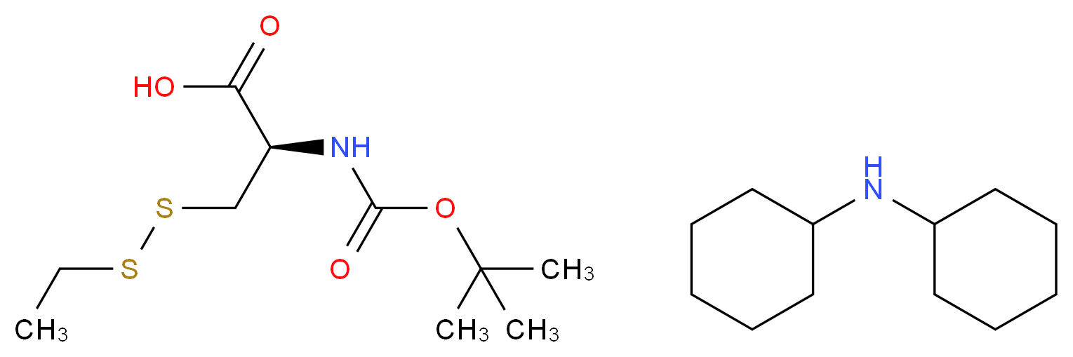 Boc-Ethylmercapto-L-cysteine (dicyclohexylammonium) salt_分子结构_CAS_25461-00-1)