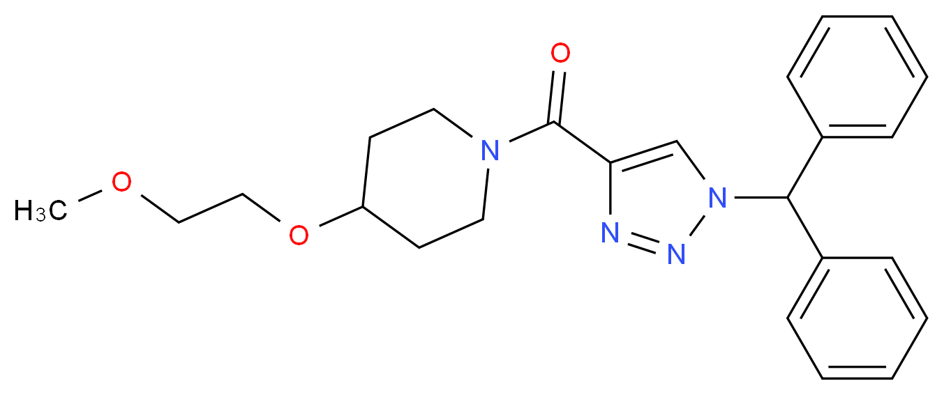 1-{[1-(diphenylmethyl)-1H-1,2,3-triazol-4-yl]carbonyl}-4-(2-methoxyethoxy)piperidine_分子结构_CAS_)