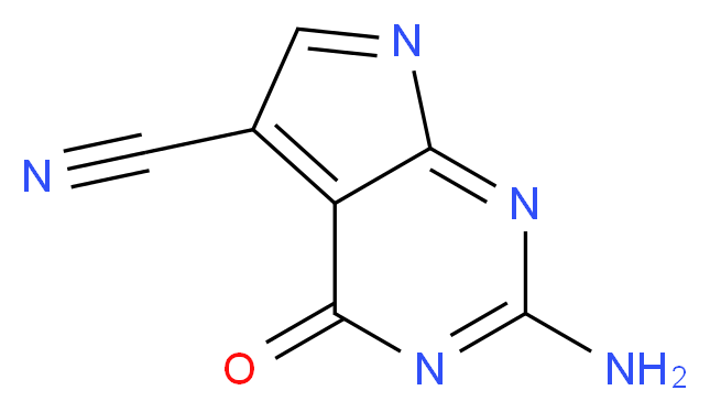 2-Amino-5-cyanopyrrolo[2,3-d]pyrimidine-4-one_分子结构_CAS_1000576-55-5)