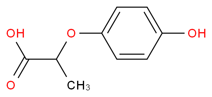 2-(4-hydroxyphenoxy)propanoic acid_分子结构_CAS_67648-61-7