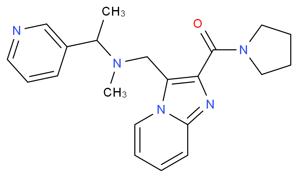 N-methyl-1-pyridin-3-yl-N-{[2-(pyrrolidin-1-ylcarbonyl)imidazo[1,2-a]pyridin-3-yl]methyl}ethanamine_分子结构_CAS_)