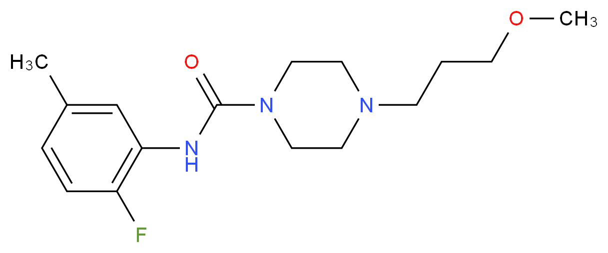 N-(2-fluoro-5-methylphenyl)-4-(3-methoxypropyl)piperazine-1-carboxamide_分子结构_CAS_)