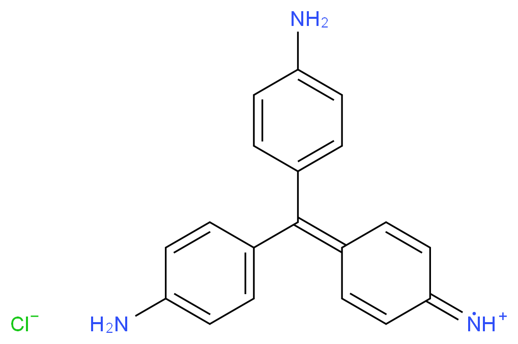 {4-[bis(4-aminophenyl)methylidene]cyclohexa-2,5-dien-1-ylidene}iminiumyl chloride_分子结构_CAS_569-61-9