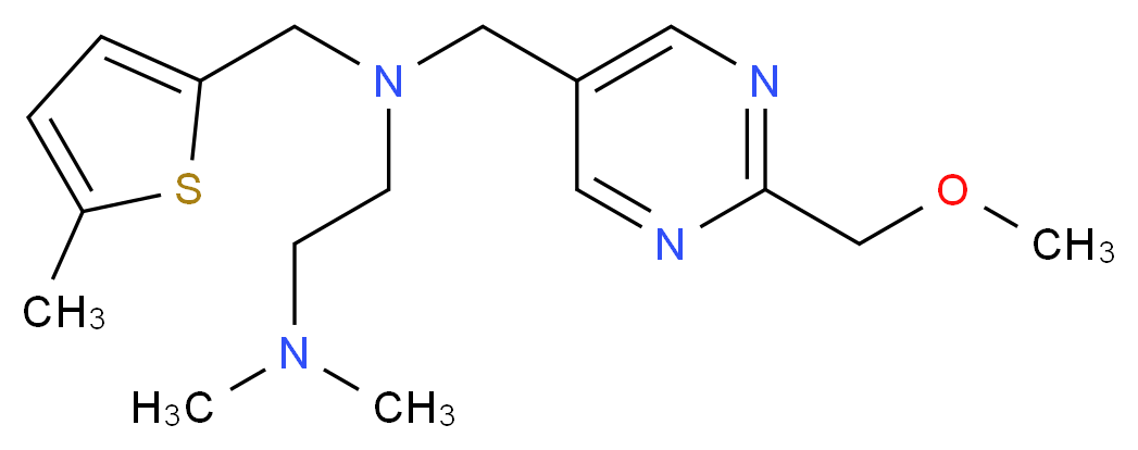 N-{[2-(methoxymethyl)pyrimidin-5-yl]methyl}-N',N'-dimethyl-N-[(5-methyl-2-thienyl)methyl]ethane-1,2-diamine_分子结构_CAS_)