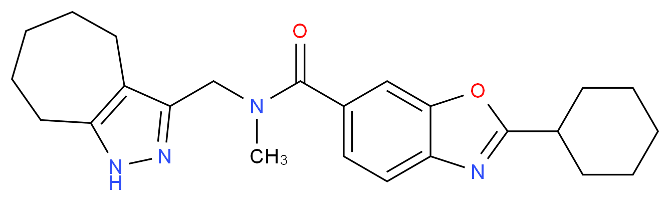 2-cyclohexyl-N-(1,4,5,6,7,8-hexahydrocyclohepta[c]pyrazol-3-ylmethyl)-N-methyl-1,3-benzoxazole-6-carboxamide_分子结构_CAS_)